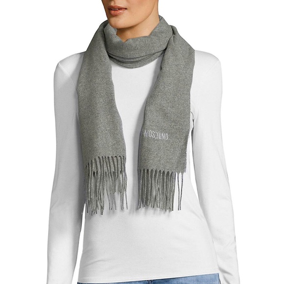 Moschino Fringed Merino Wool Scarf